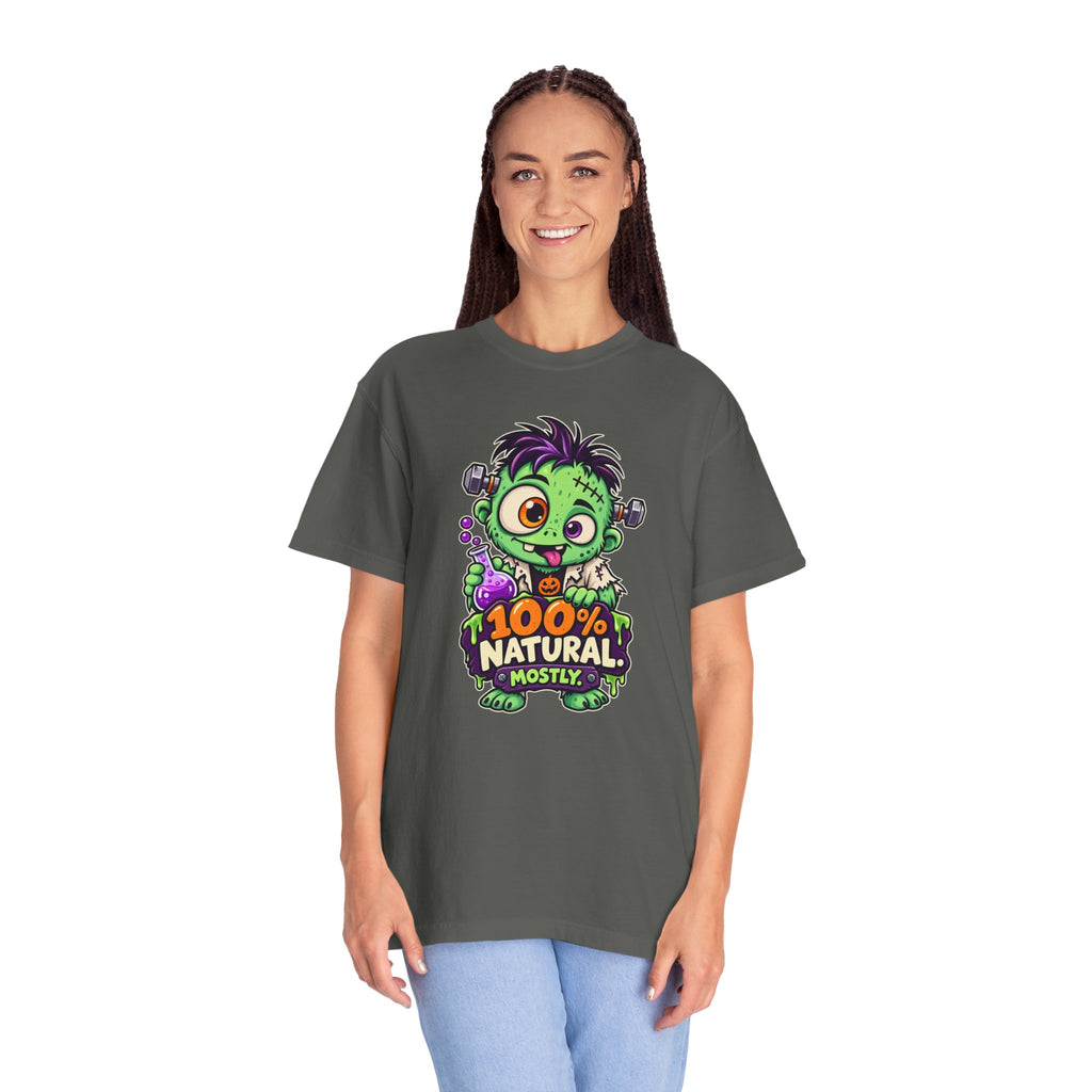 100% Natural. Mostly. – Cute Halloween Lab Monster T-Shirt