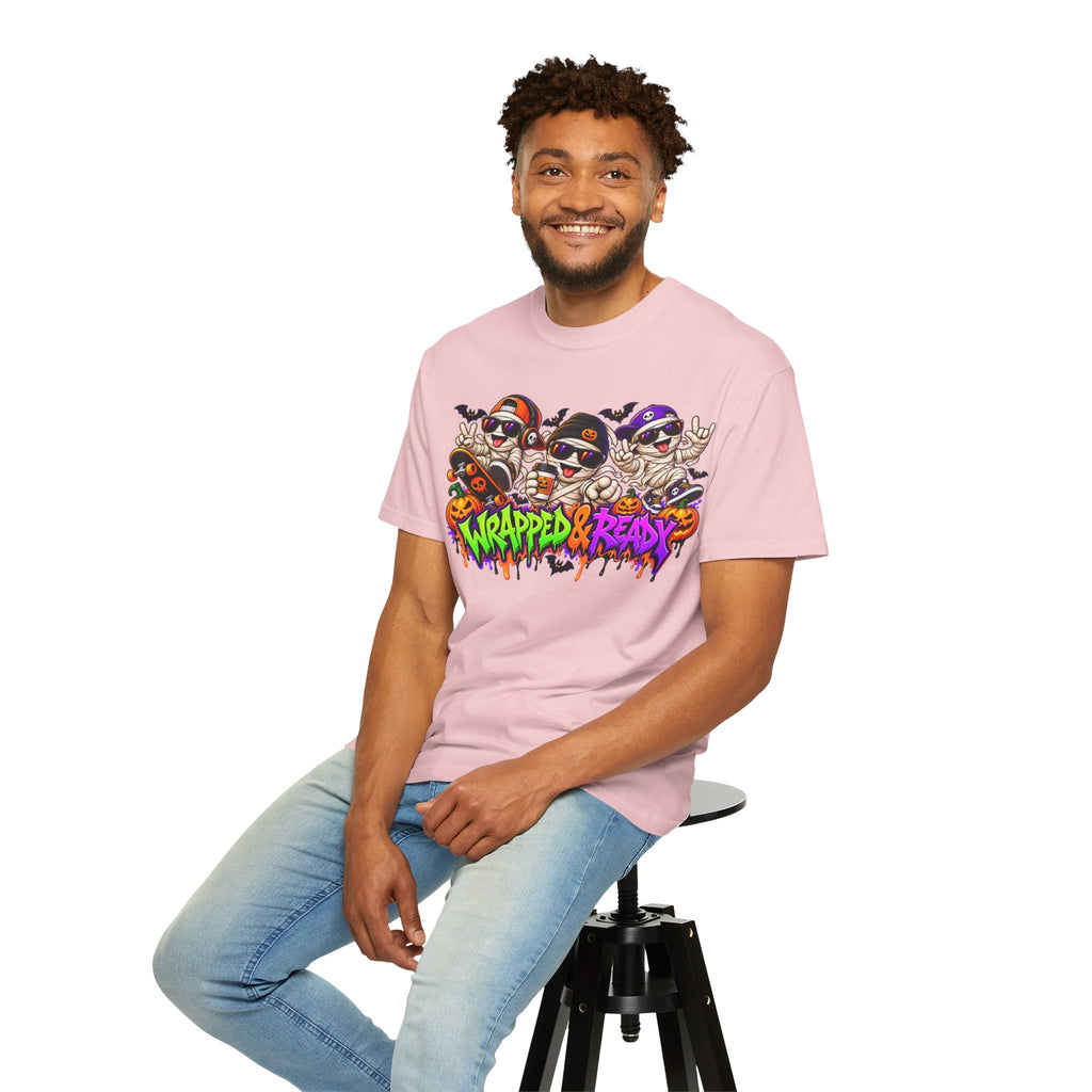 Wrapped & Ready – Halloween Mummy Crew Graphic T-Shirt