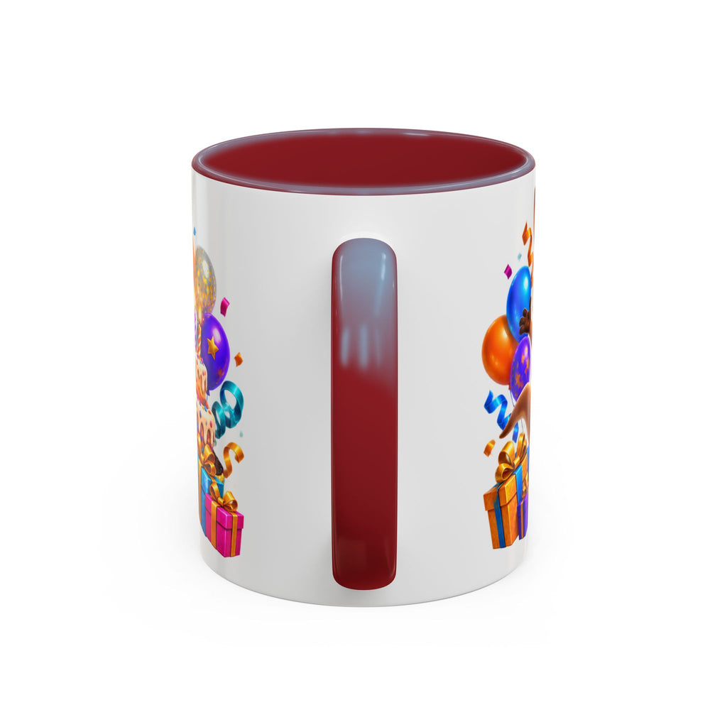 Hop Into Your Birthday White Mug – Cute Kangaroo Birthday Cup, Colorful Fun Party Gift