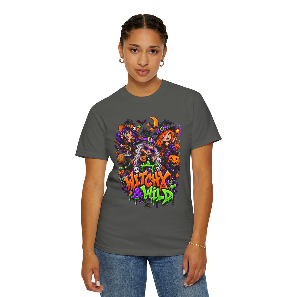 Witchy & Wild – Halloween Witch Crew Graphic T-Shirt