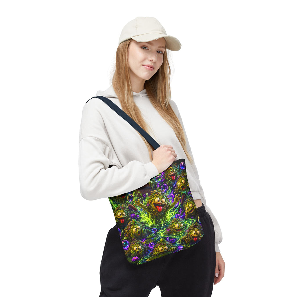 Cosmic Jellyfish Tote Bag – Neon Deep-Sea Galaxy Beach Tote
