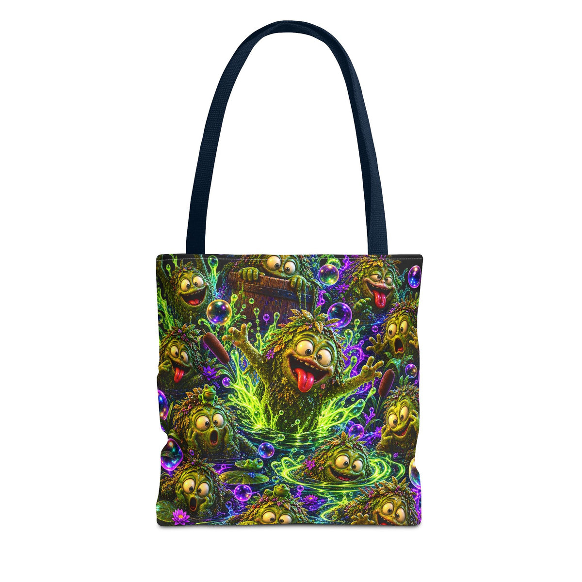 Cosmic Jellyfish Tote Bag – Neon Deep-Sea Galaxy Beach Tote