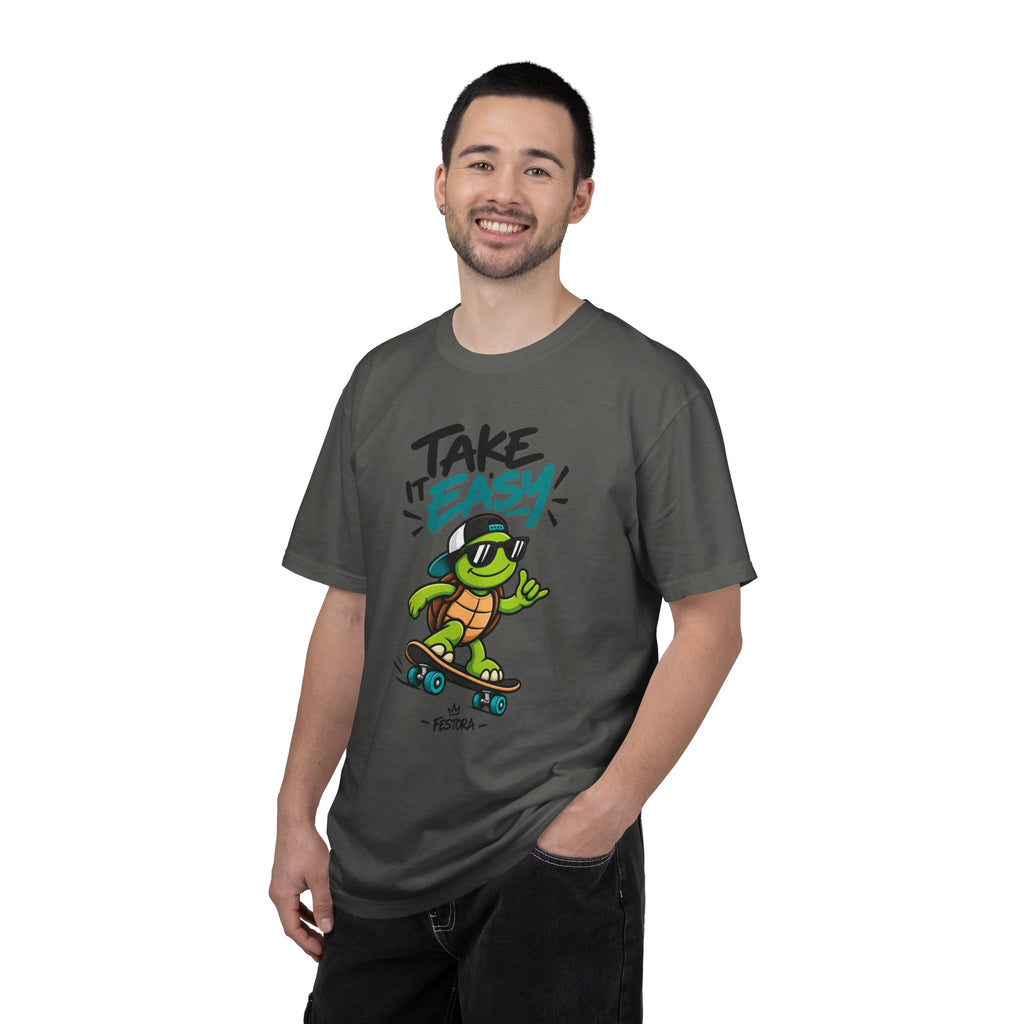 Take It Easy Skate Turtle Graphic T-Shirt | Festora Everyday