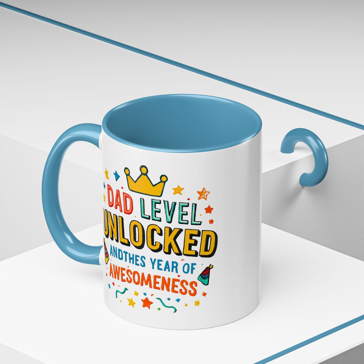 Dad Level Unlocked Coffee Mug – Funny Father’s Day 11/15oz Accent Mug