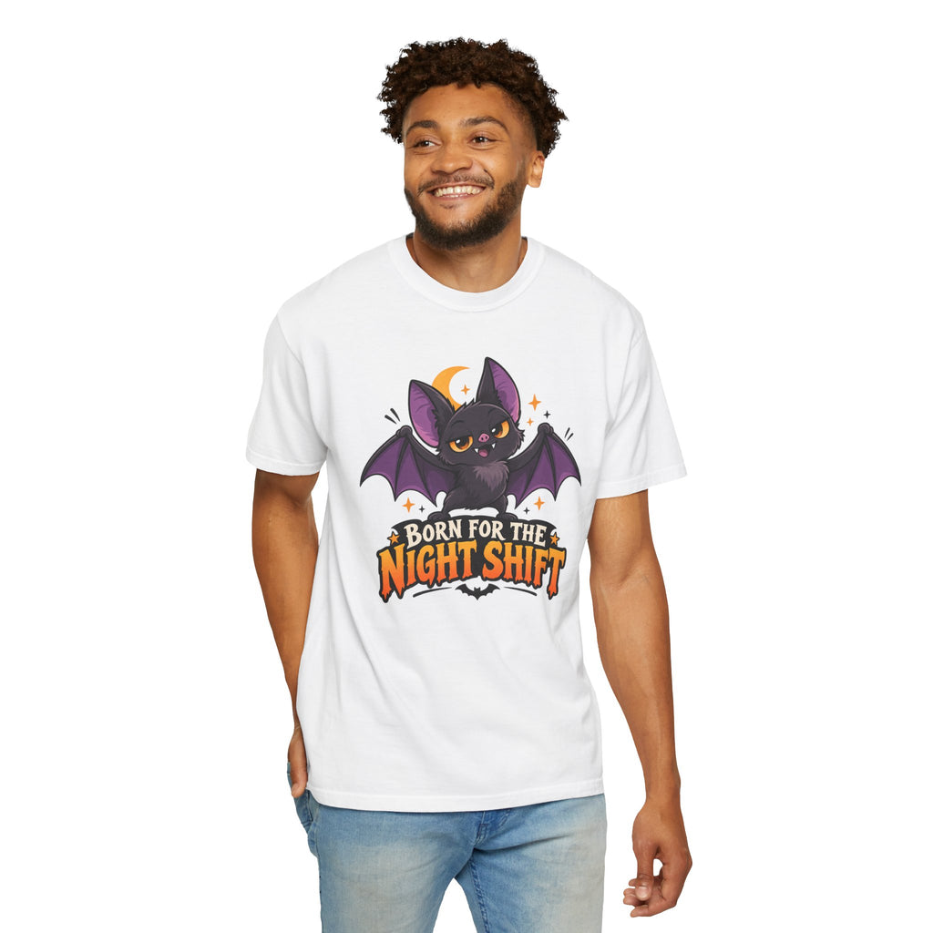 Born for the Night Shift – Cute Halloween Bat T-Shirt