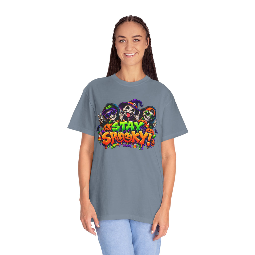Stay Spooky Halloween T-Shirt – Funny Skeleton Crew Colorful Graphic Tee
