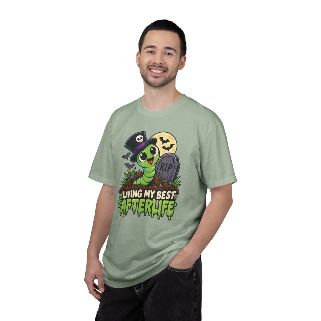 Living My Best Afterlife – Cute Halloween Graveyard Worm T-Shirt