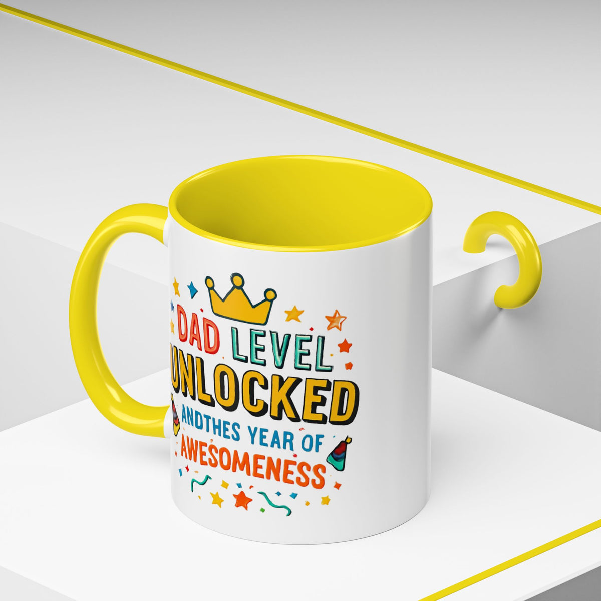 Dad Level Unlocked Coffee Mug – Funny Father’s Day 11/15oz Accent Mug
