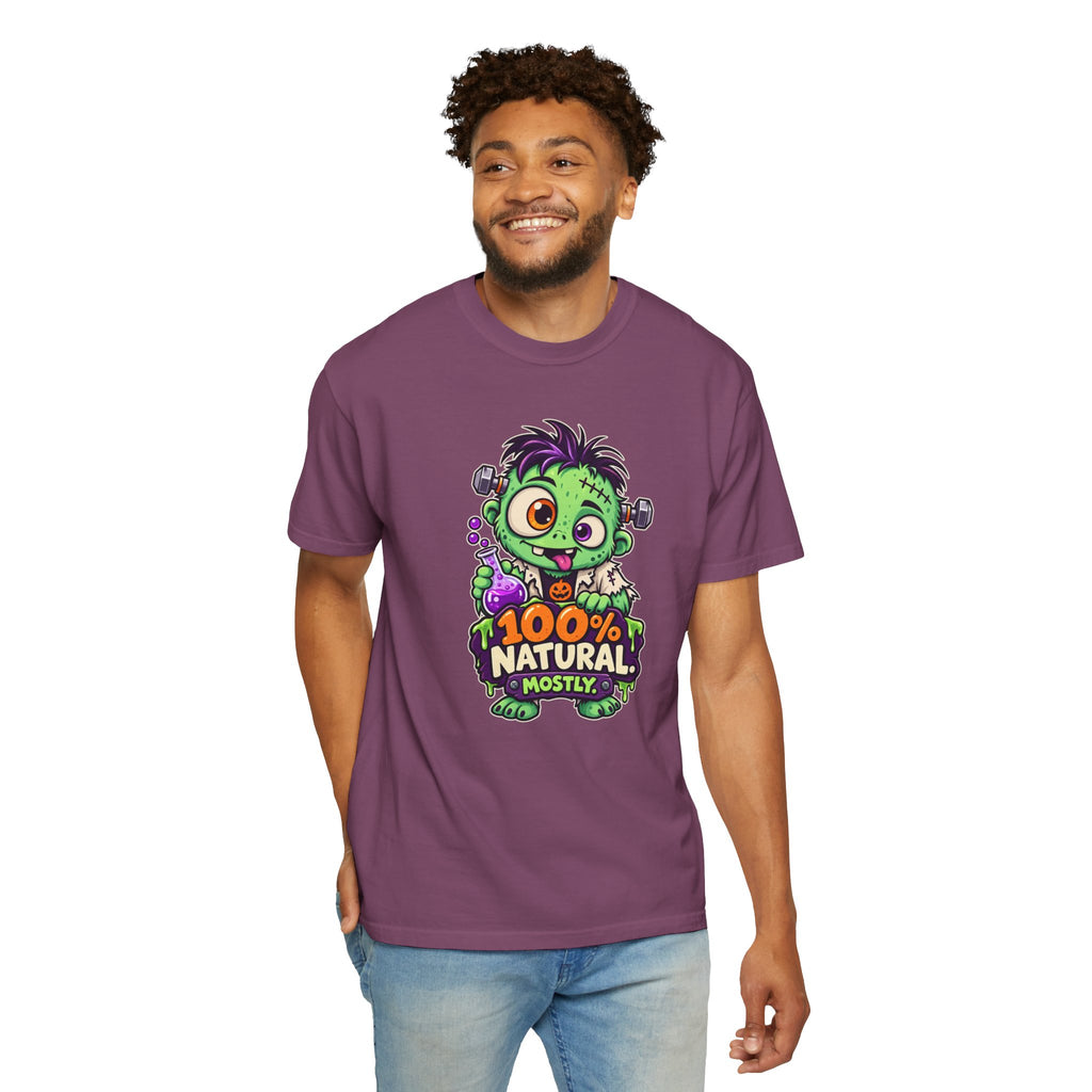 100% Natural. Mostly. – Cute Halloween Lab Monster T-Shirt