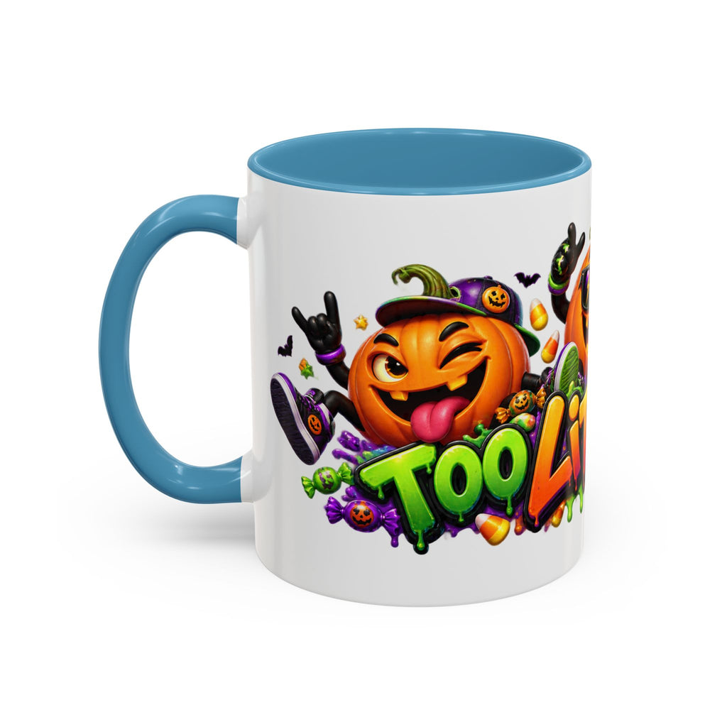 Too Lit to Quit Halloween Pumpkin Party White Mug