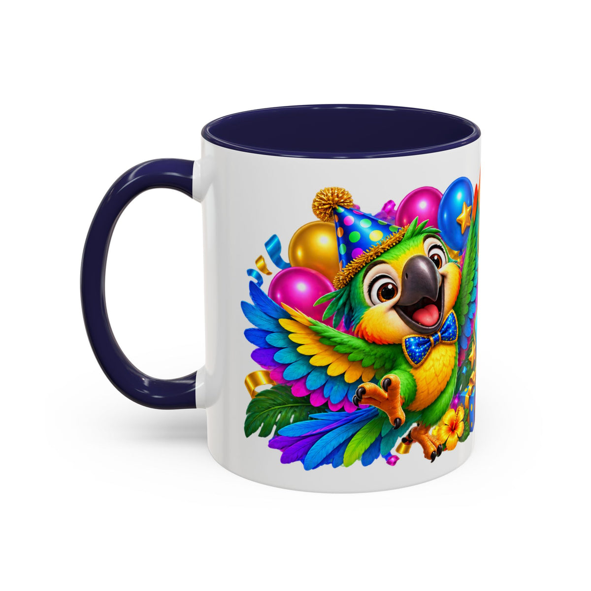 Squawk! It’s Your Birthday White Mug – Cute Parrot Birthday Cup, Colorful Tropical Party Gift