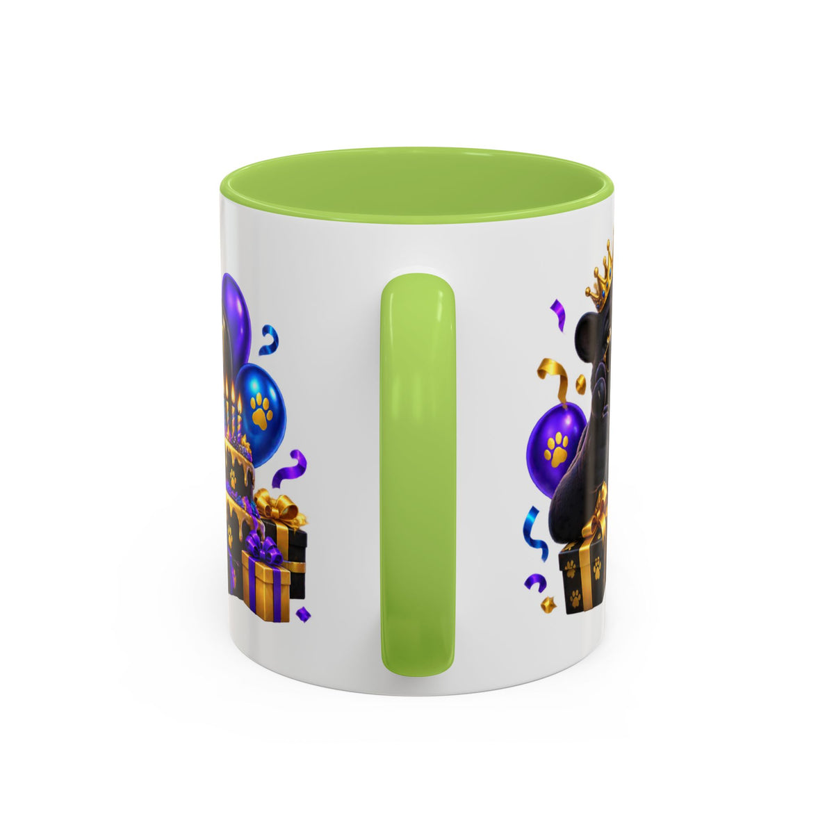 Black Panther Happy Birthday Mug – Purple Blue & Gold Birthday Gift – FestoraShop White Coffee Mug