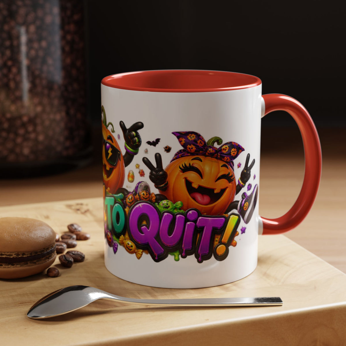 Too Lit to Quit Halloween Pumpkin Party White Mug