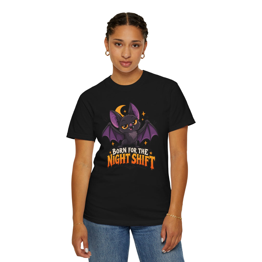 Born for the Night Shift – Cute Halloween Bat T-Shirt
