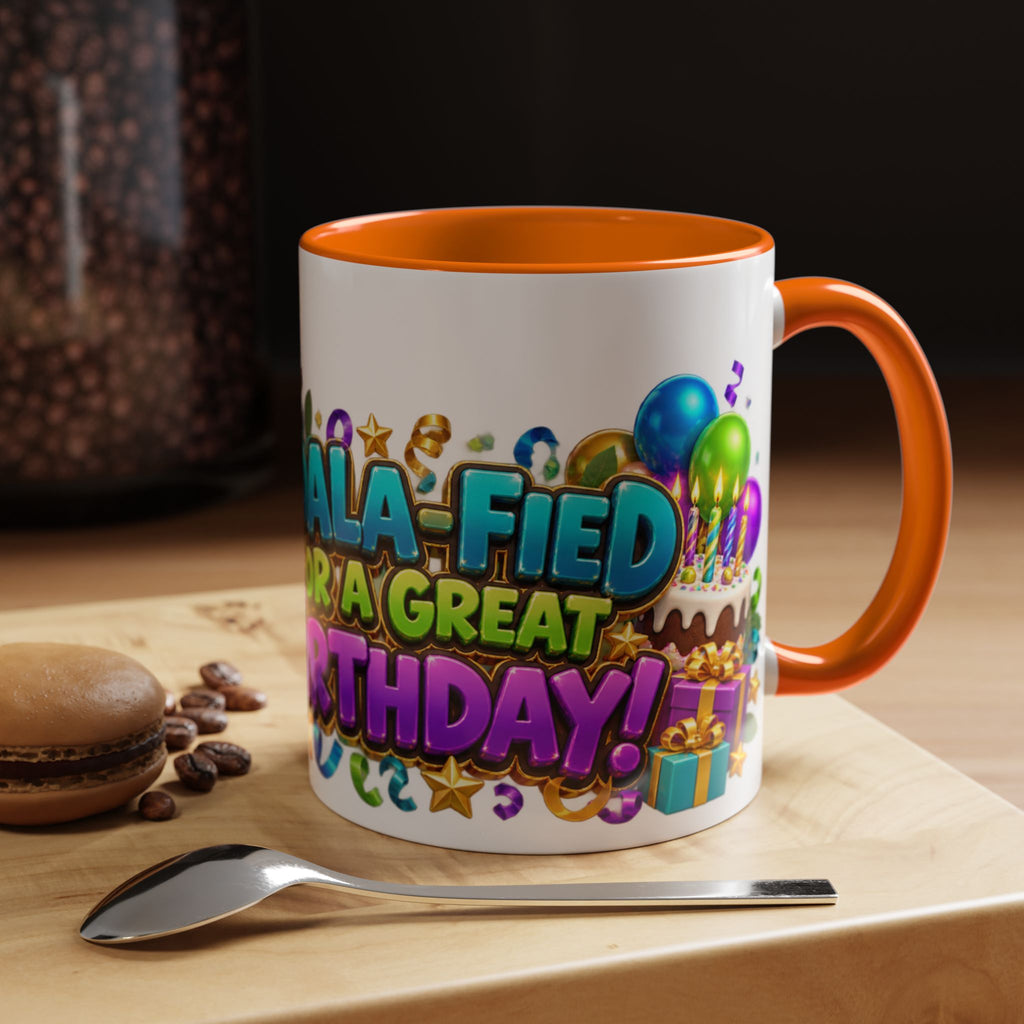 Koala-Fied for a Great Birthday White Mug – Cute Koala Birthday Cup, Colorful Fun Party Gift