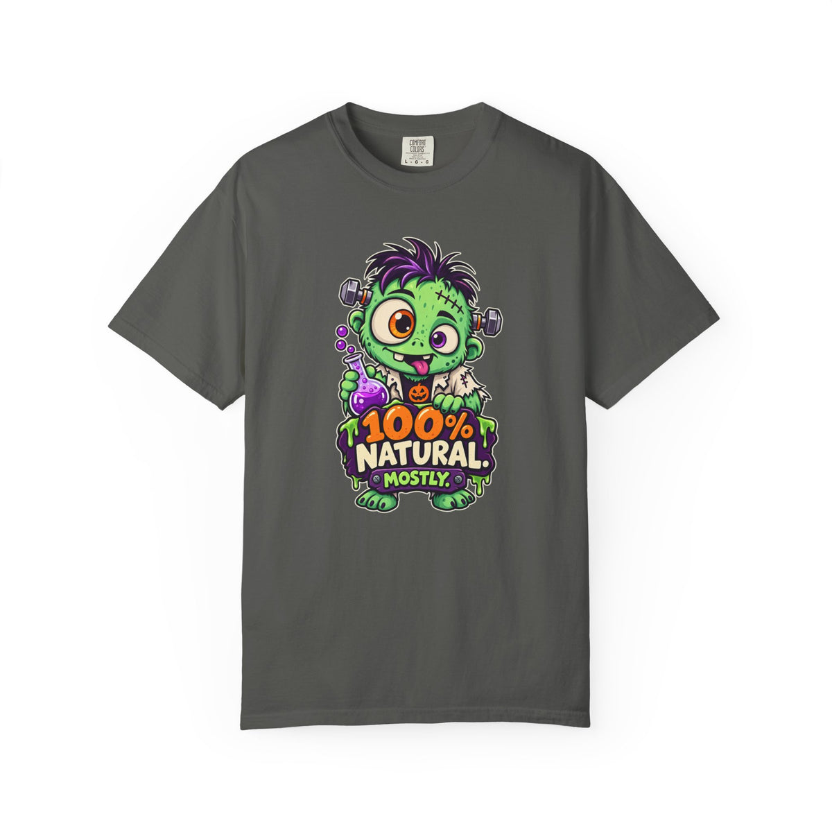 100% Natural. Mostly. – Cute Halloween Lab Monster T-Shirt