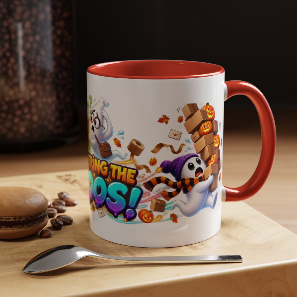 Delivering the Boos Ghost Delivery Halloween White Mug