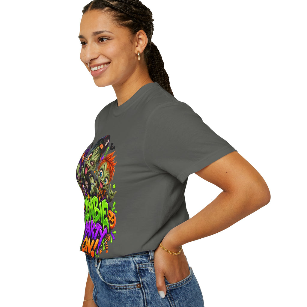 Zombie Party On! – Halloween Zombie Crew Graphic T-Shirt