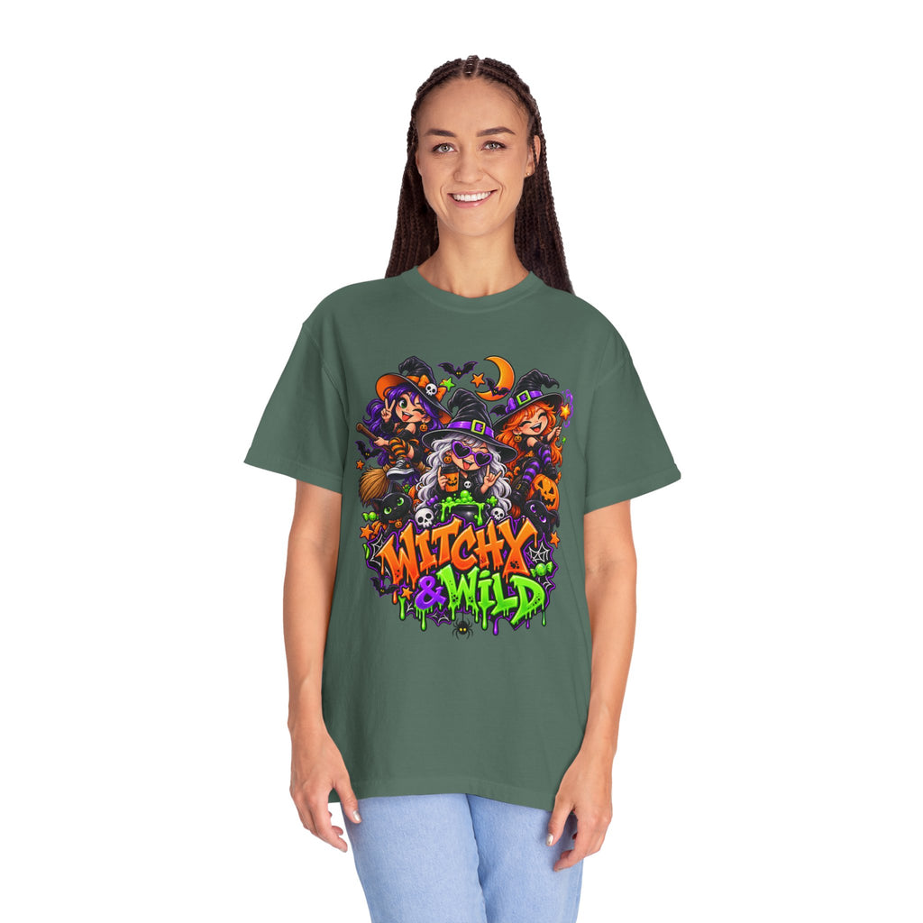 Witchy & Wild – Halloween Witch Crew Graphic T-Shirt