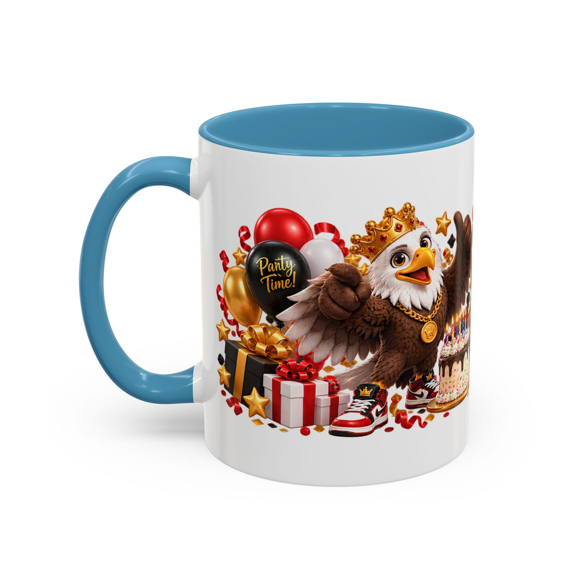 Happy Birthday Eagle Mug – Colorful 3D Birthday Gift – White Coffee Mug
