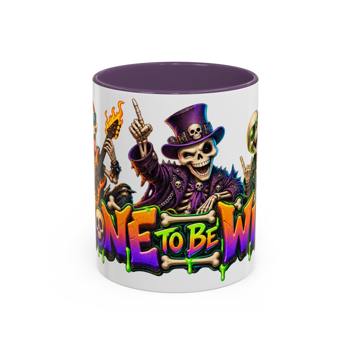 Bone to Be Wild Skeleton Crew Halloween White Mug