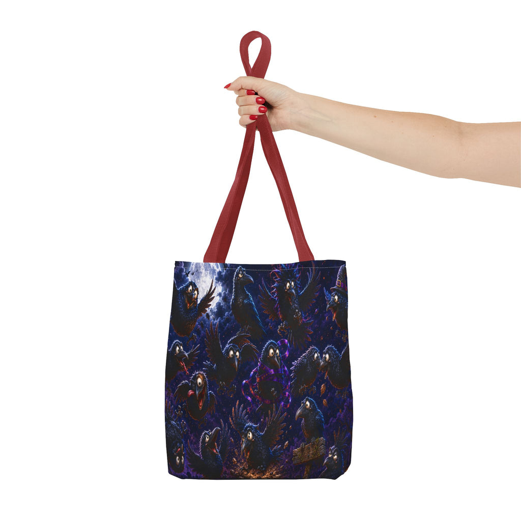 Crows at Midnight Tote Bag — Gothic Raven Moon AOP Tote for Halloween & Everyday