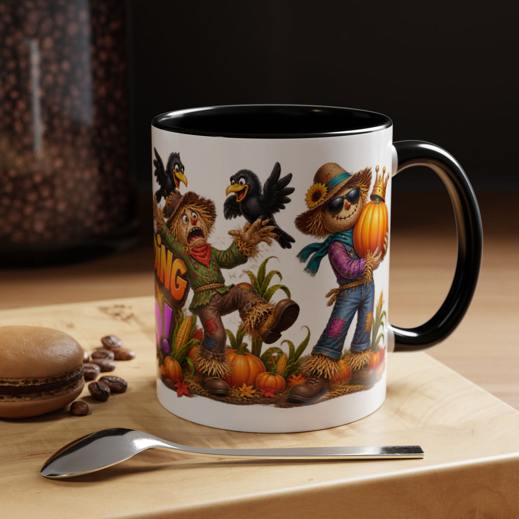 Outstanding in Our Field Funny Scarecrow Halloween White Mug