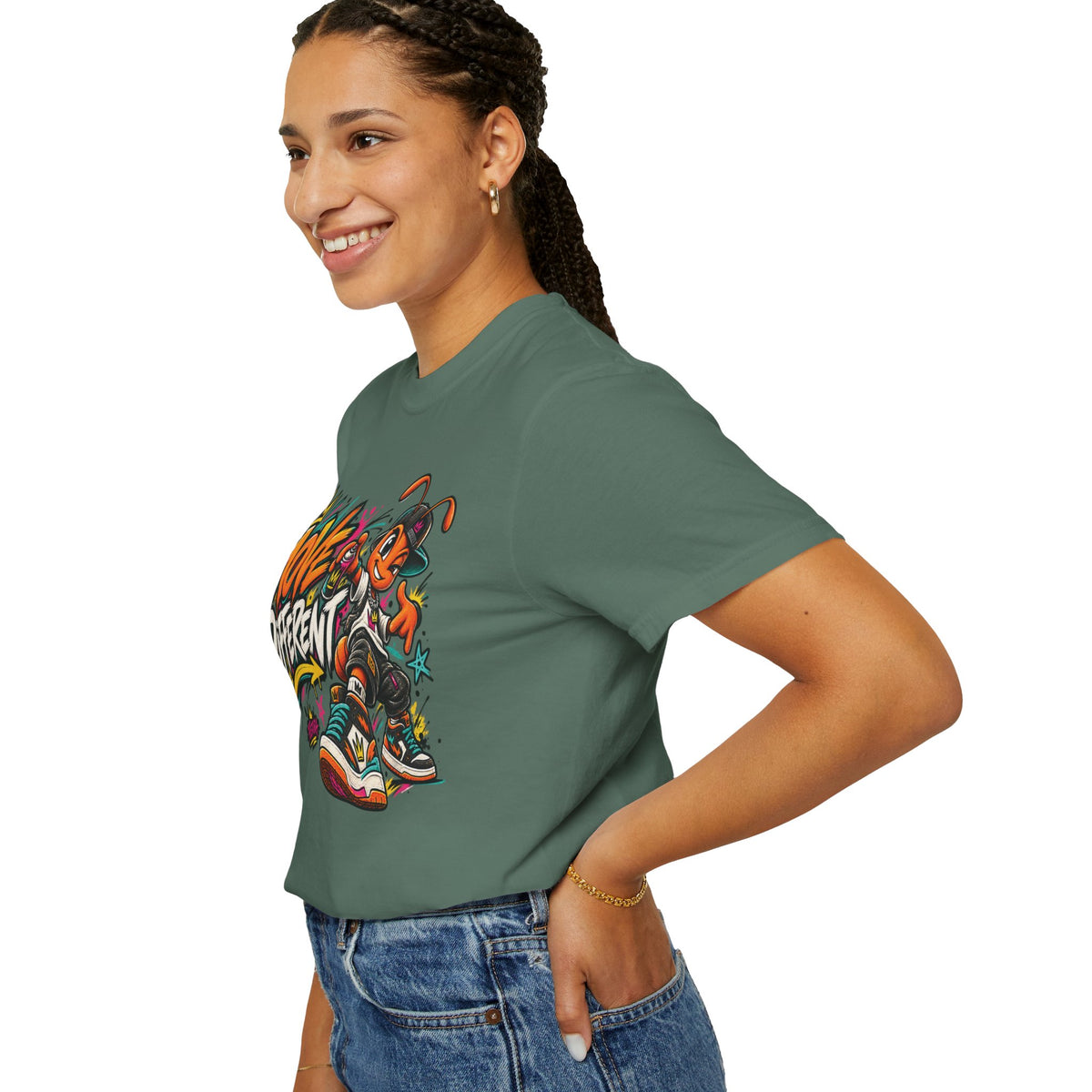 Move Different Graphic T-Shirt — Streetwear Skate Ant Mascot Design