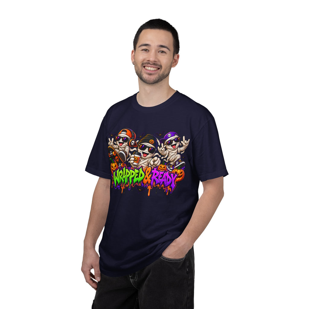 Wrapped & Ready – Halloween Mummy Crew Graphic T-Shirt