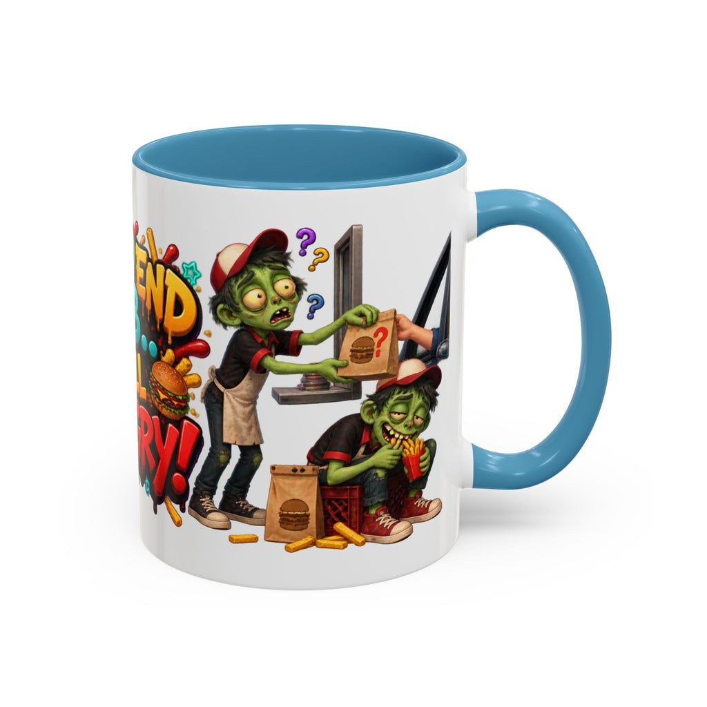 Dead End Job Still Hungry Funny Zombie Halloween White Mug