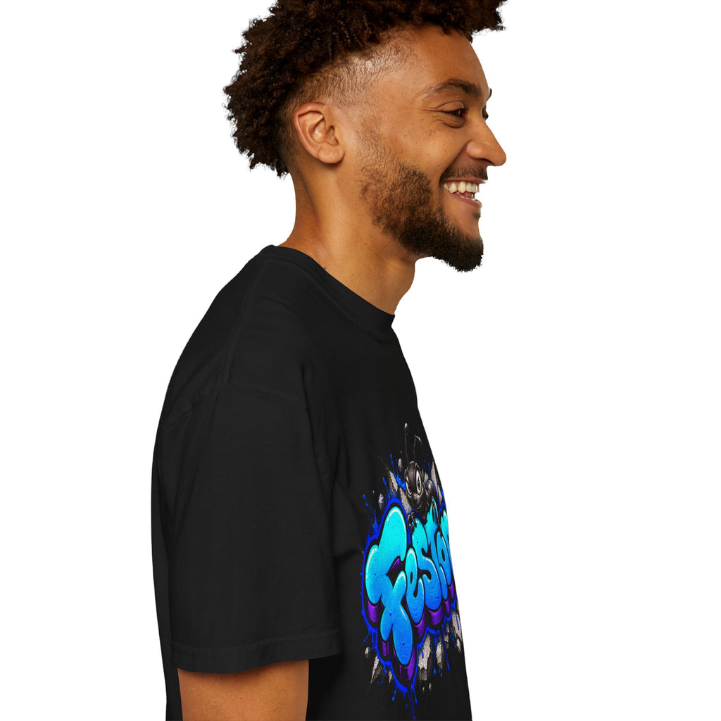 Festora Graffiti T-Shirt — Neon Blue Street Art Logo Tee