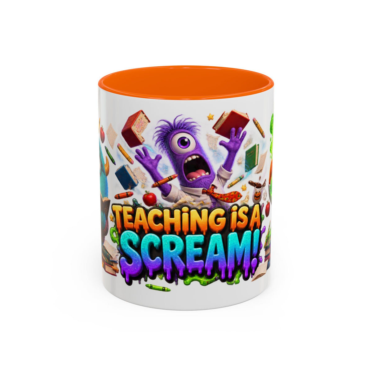 Teaching Is a Scream Monster Teacher Halloween White Mug