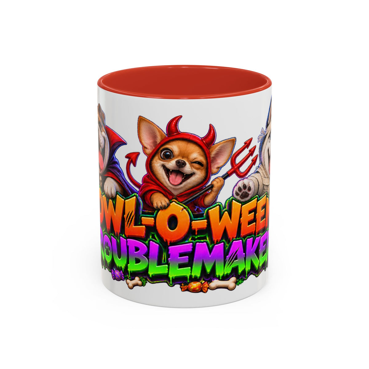 Howl-O-Ween Troublemakers Costume Dogs Halloween White Mug