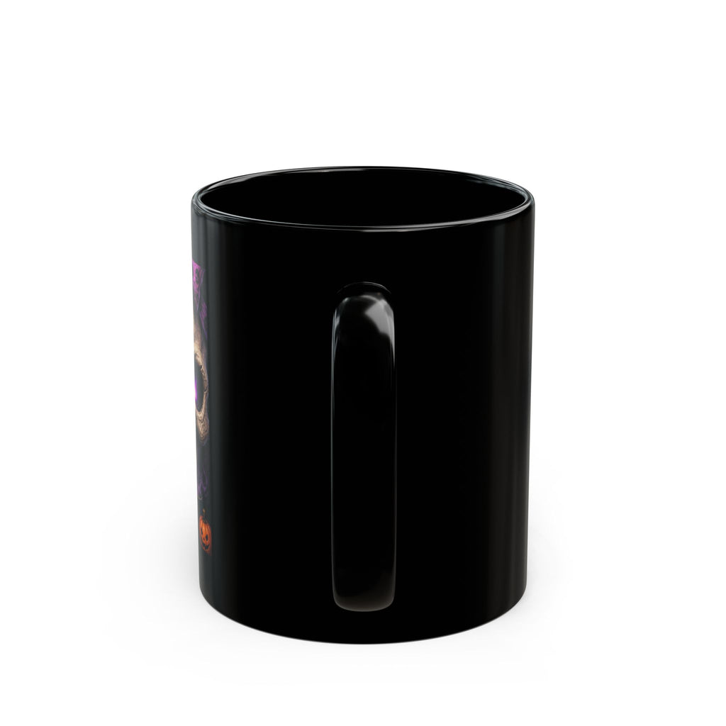 Dead Tired But Still Slaying Black Mug — Halloween Skull Coffee Cup (11oz & 15oz)