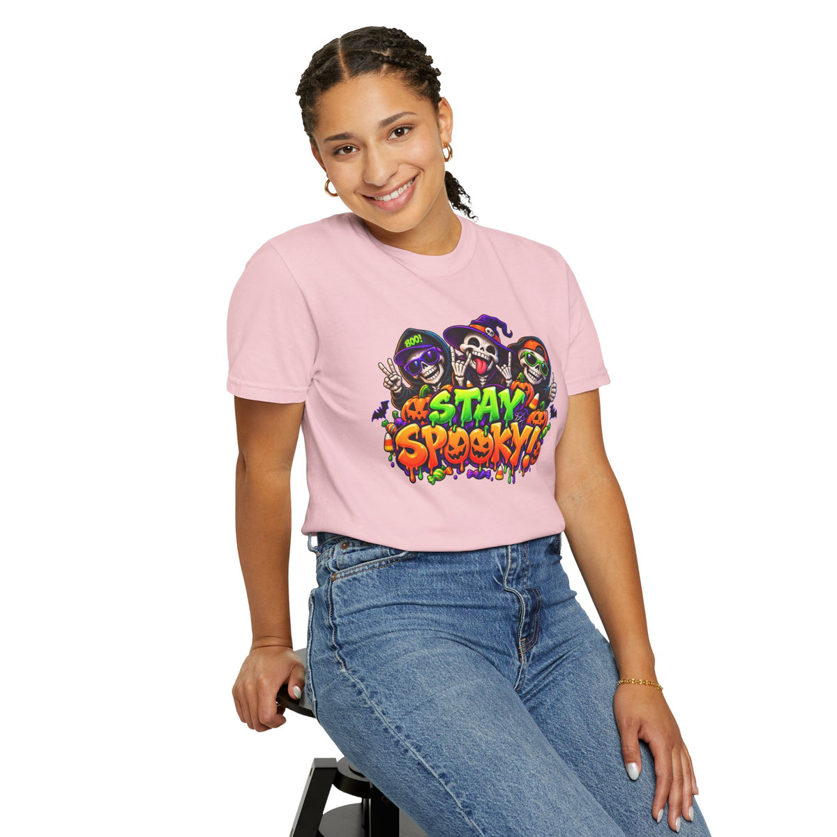 Stay Spooky Halloween T-Shirt – Funny Skeleton Crew Colorful Graphic Tee