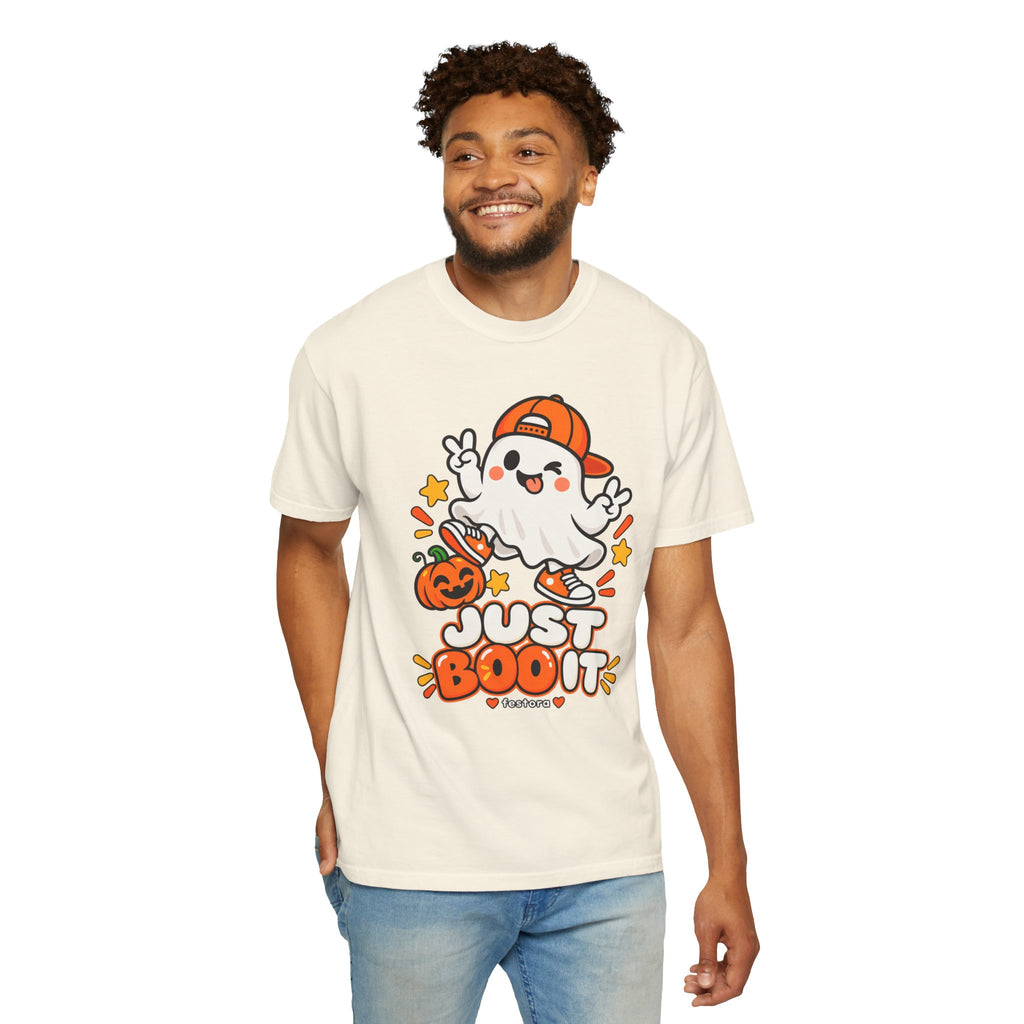 Just Boo It Halloween T-Shirt | Cute Skater Ghost Graphic Tee