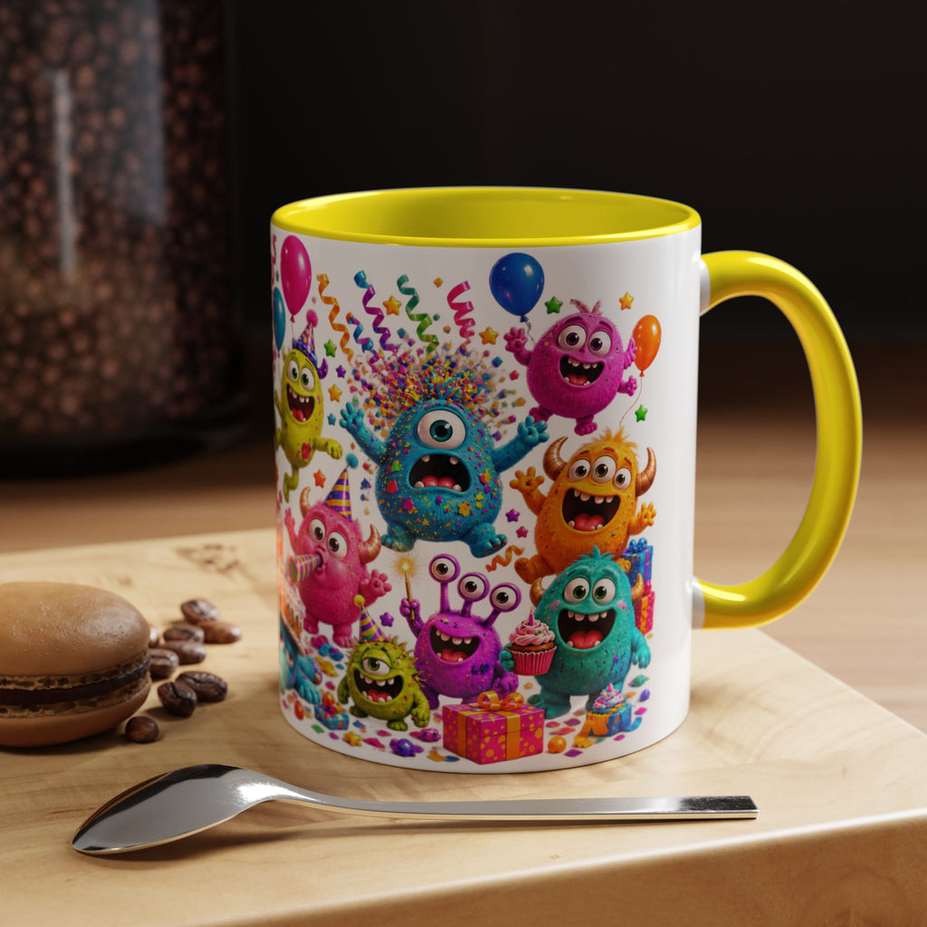 Birthday Mode On Monsters Coffee Mug — Colorful Party Coffee Cup (11/15oz)