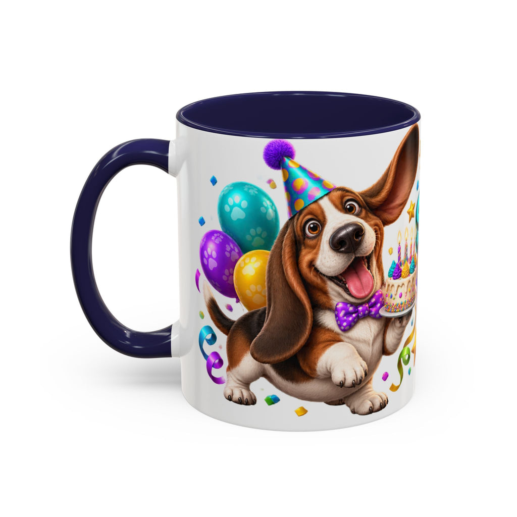 Short Legs Big Birthday Energy Basset Hound White Mug