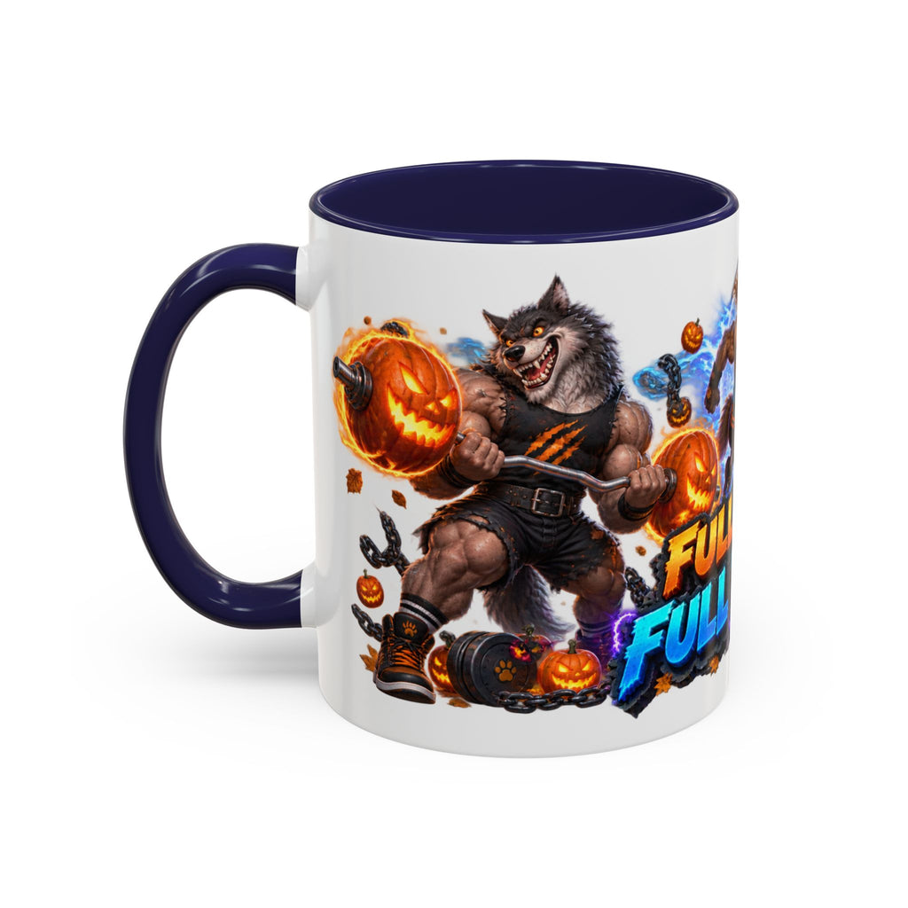 Full Moon Full Power Werewolf Gym Halloween White Mug