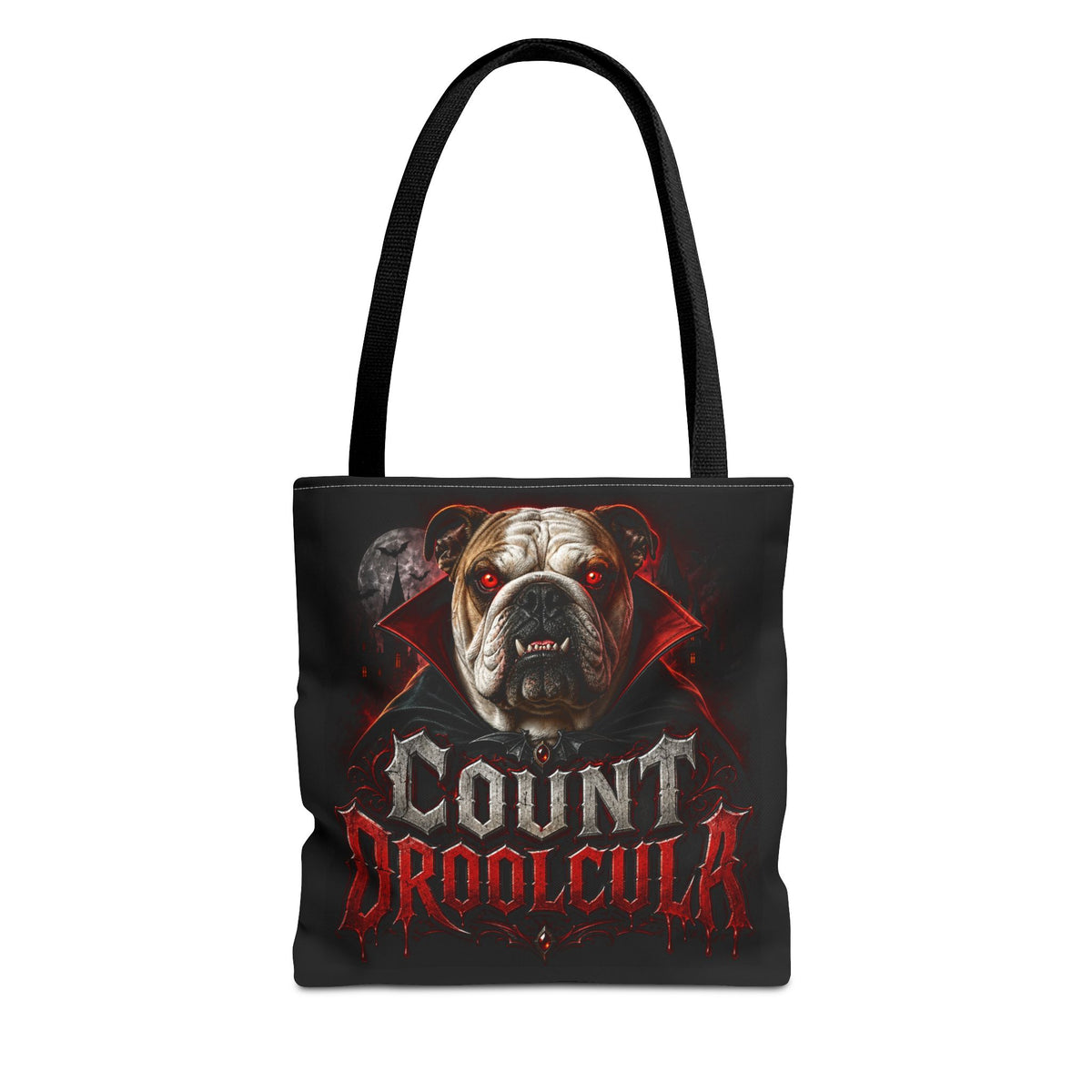Count Droolcula Tote Bag — Halloween Bulldog Vampire Tote