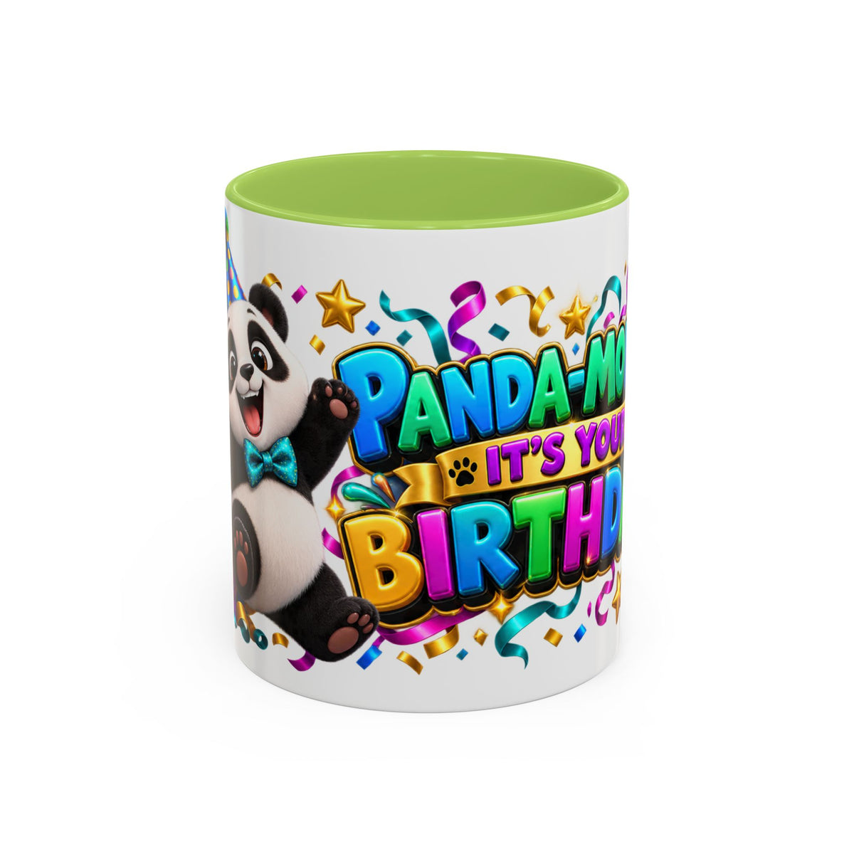 Panda-Monium! It’s Your Birthday White Mug – Cute Panda Birthday Cup, Colorful Fun Party Gift