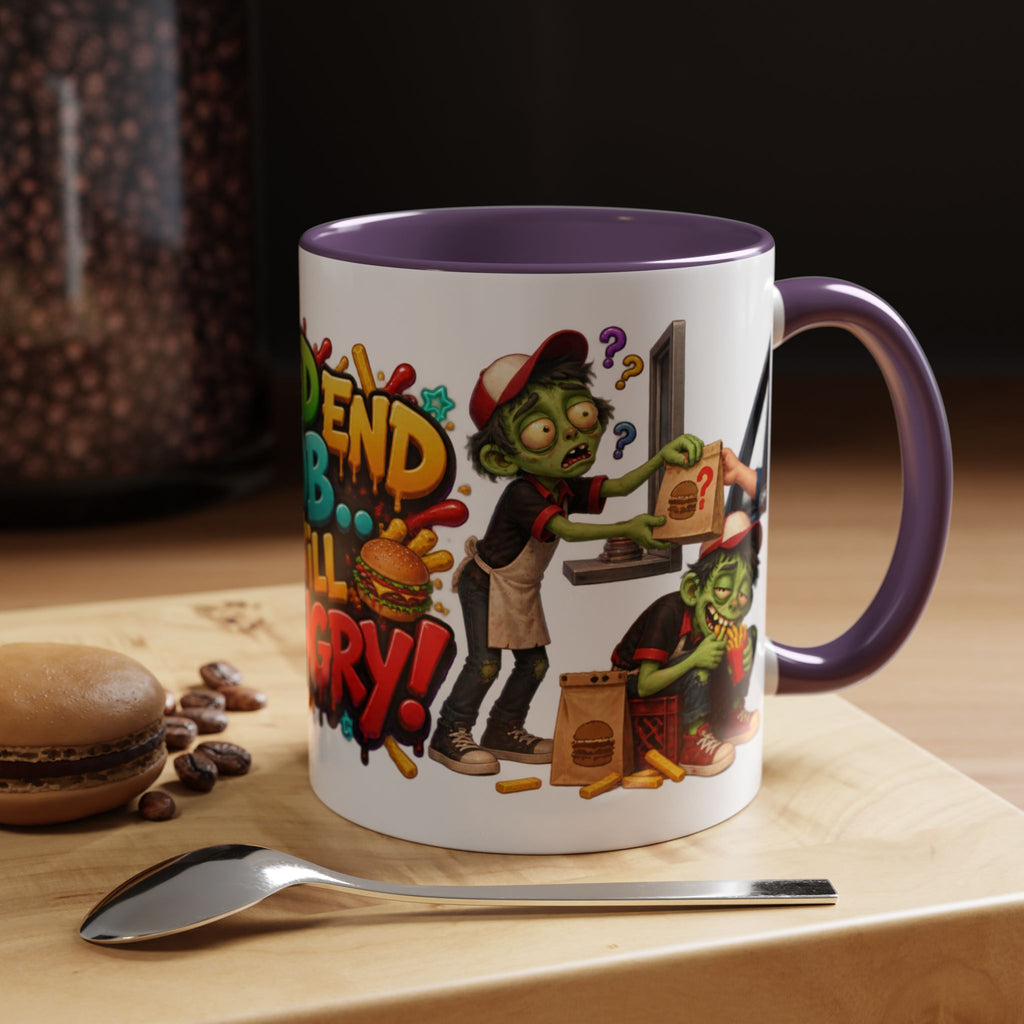 Dead End Job Still Hungry Funny Zombie Halloween White Mug