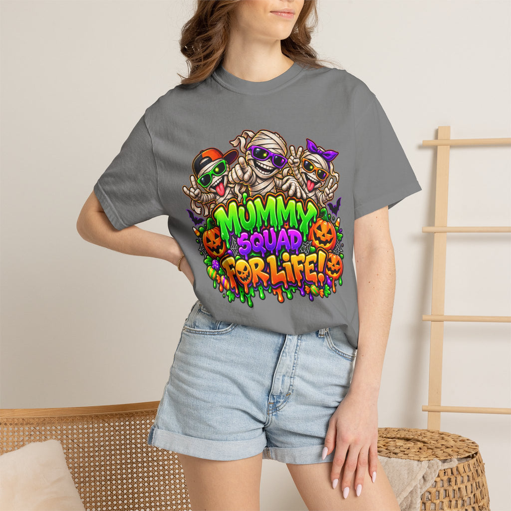 Mummy Squad For Life Halloween T-Shirt – Funny Colorful Mummy Graphic Tee