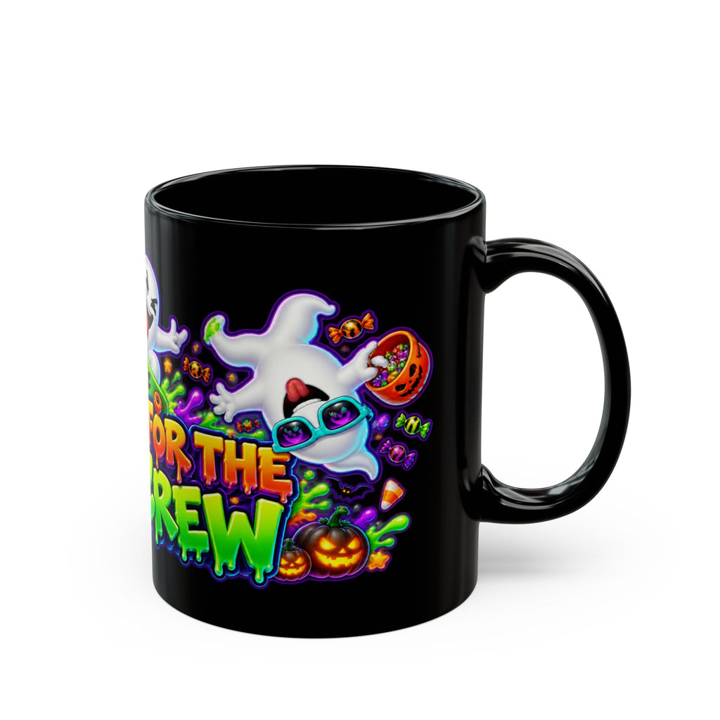 No Rest for the Boo Crew Crazy Ghosts Halloween Black Mug