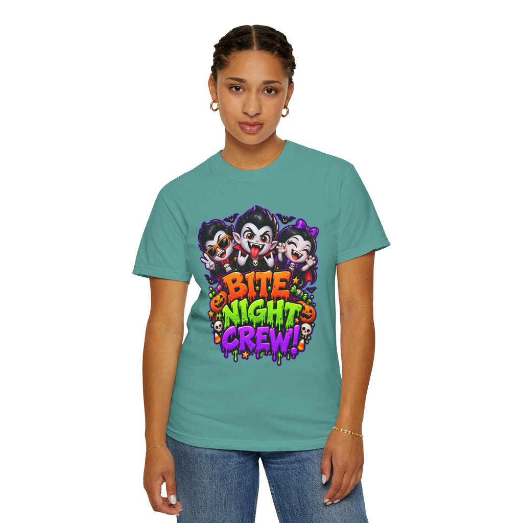 Bite Night Crew Halloween T-Shirt – Funny Vampire Graphic Tee