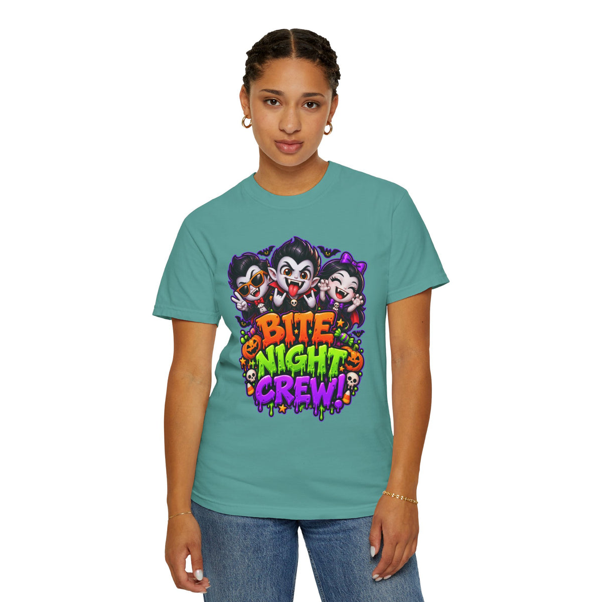 Bite Night Crew Halloween T-Shirt – Funny Vampire Graphic Tee
