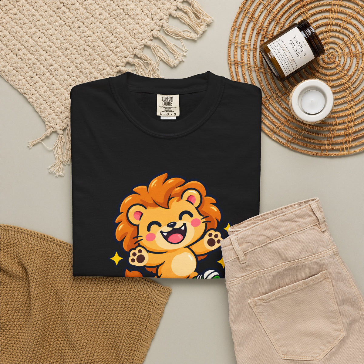 Stay Roarsome – Cute Happy Lion Graphic T-Shirt