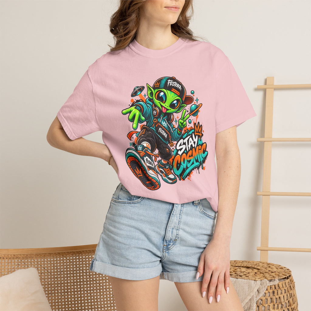 Alien Streetwear T-Shirt — “Stay Cosmic” Graphic Tee