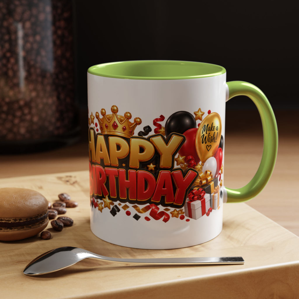 Happy Birthday Eagle Mug – Colorful 3D Birthday Gift – White Coffee Mug