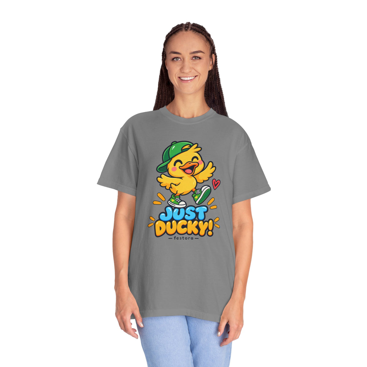 Just Ducky! – Cute Happy Duck Graphic T-Shirt